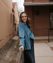 Washed Denim Button Down Shirt WL25 - 11316 - Southern Soule Designs