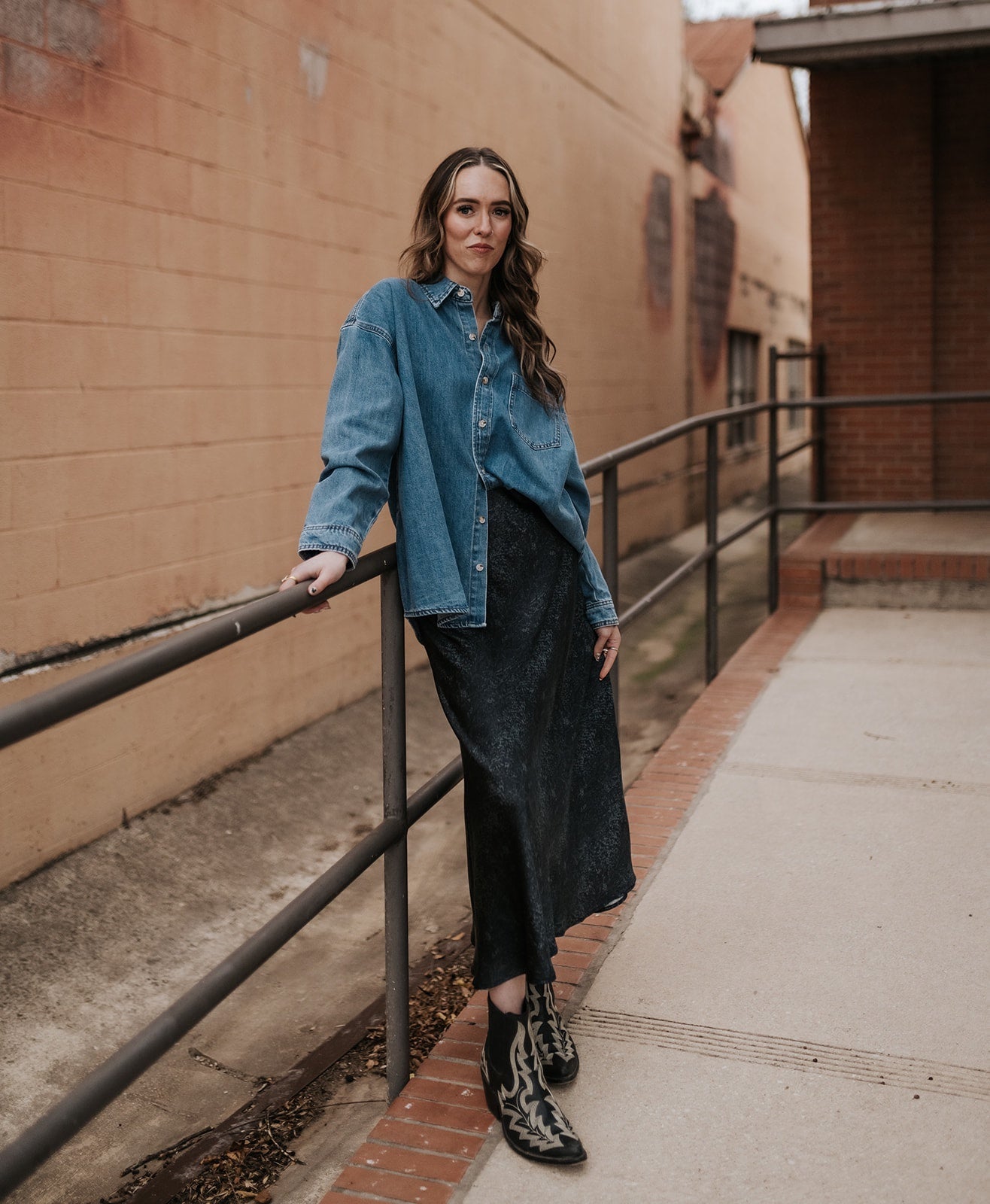 Washed Denim Button Down Shirt WL25 - 11316 - Southern Soule Designs