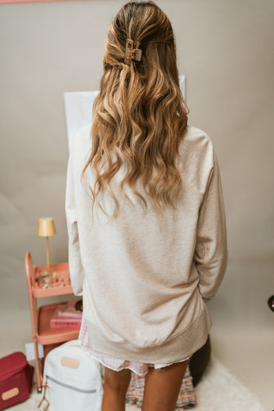 Weekender V Neck Light Oatmeal Heather ZT253919 - Southern Soule Designs