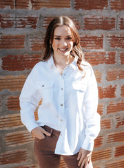 White Adrianna Shirt - Southern Soule Designs