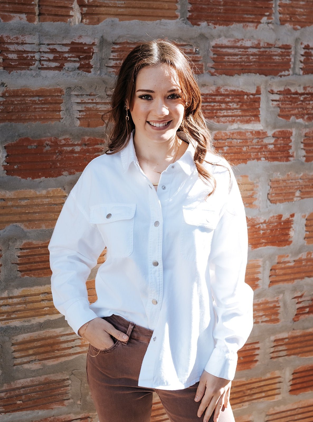 White Adrianna Shirt - Southern Soule Designs