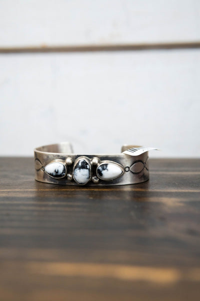 White Buffalo 3 Stone Cuff - Southern Soule Designs
