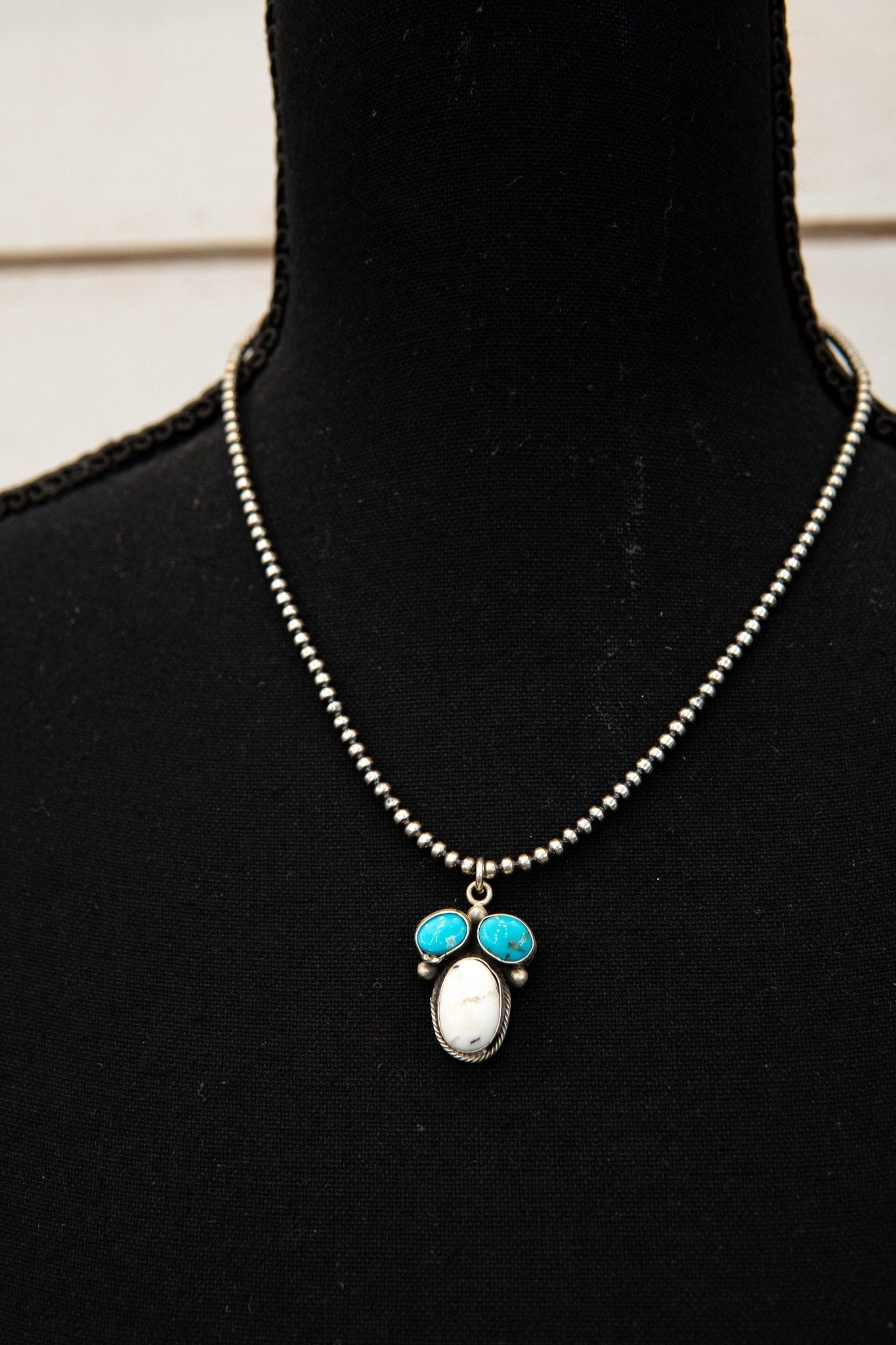 White Buffalo/Turq Beaded Necklace - Southern Soule Designs