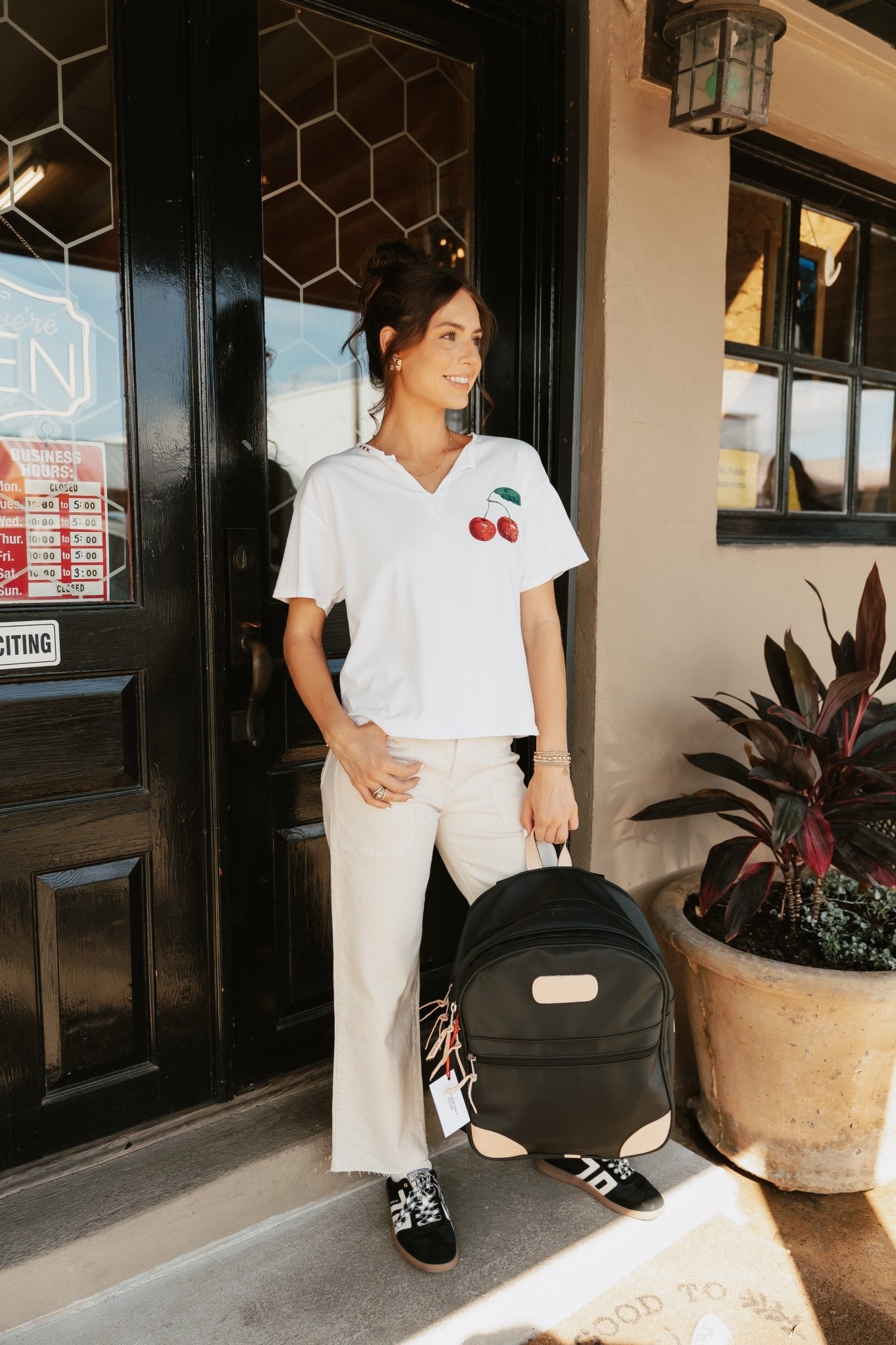 White Cherries Split Neck Tee 10025 - ER79 - Southern Soule Designs