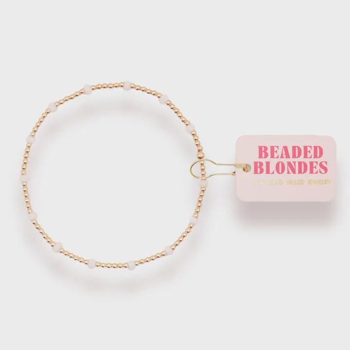 White Dainty Poppi Gold Bracelet - Southern Soule Designs