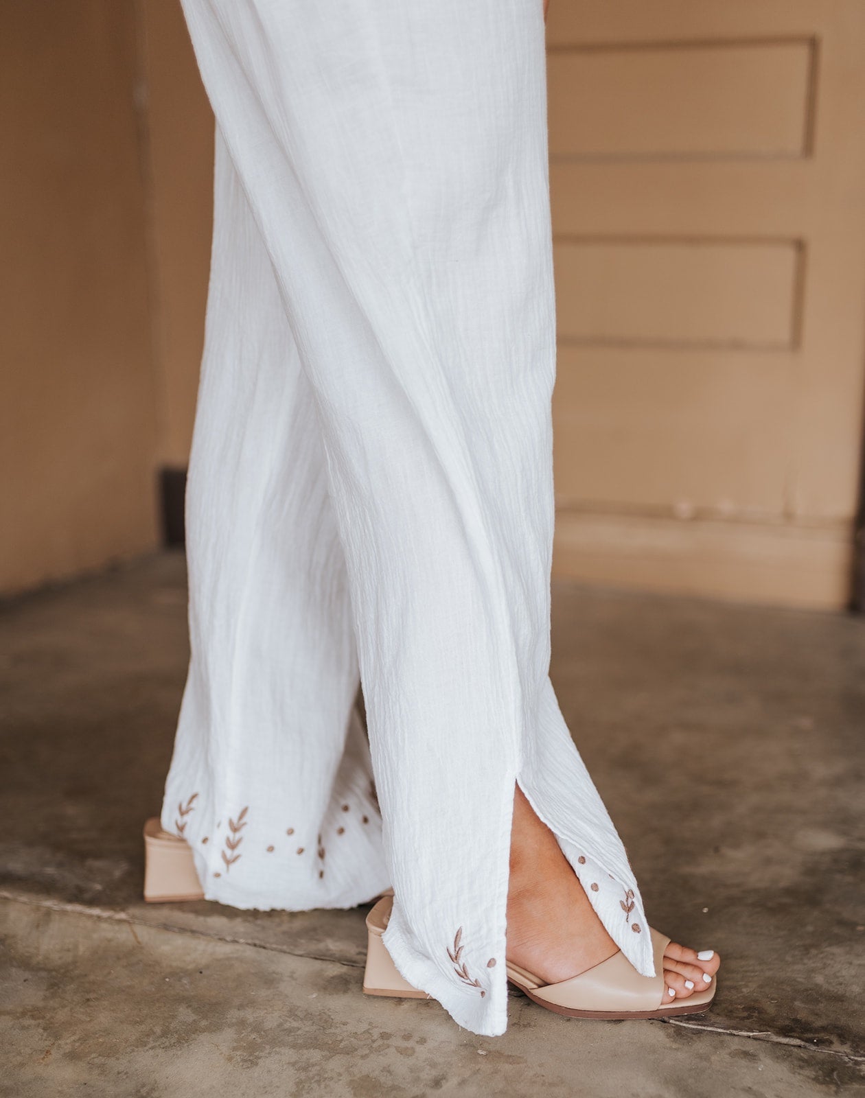 White Elastic Pants DGE2770 - Southern Soule Designs