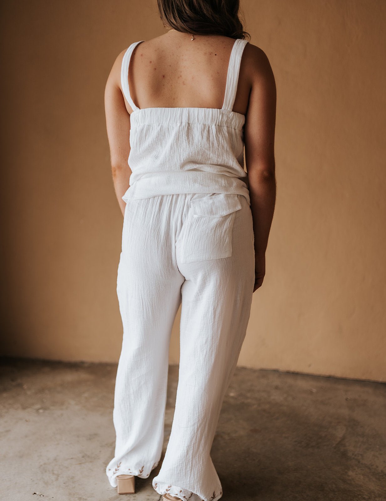 White Elastic Pants DGE2770 - Southern Soule Designs