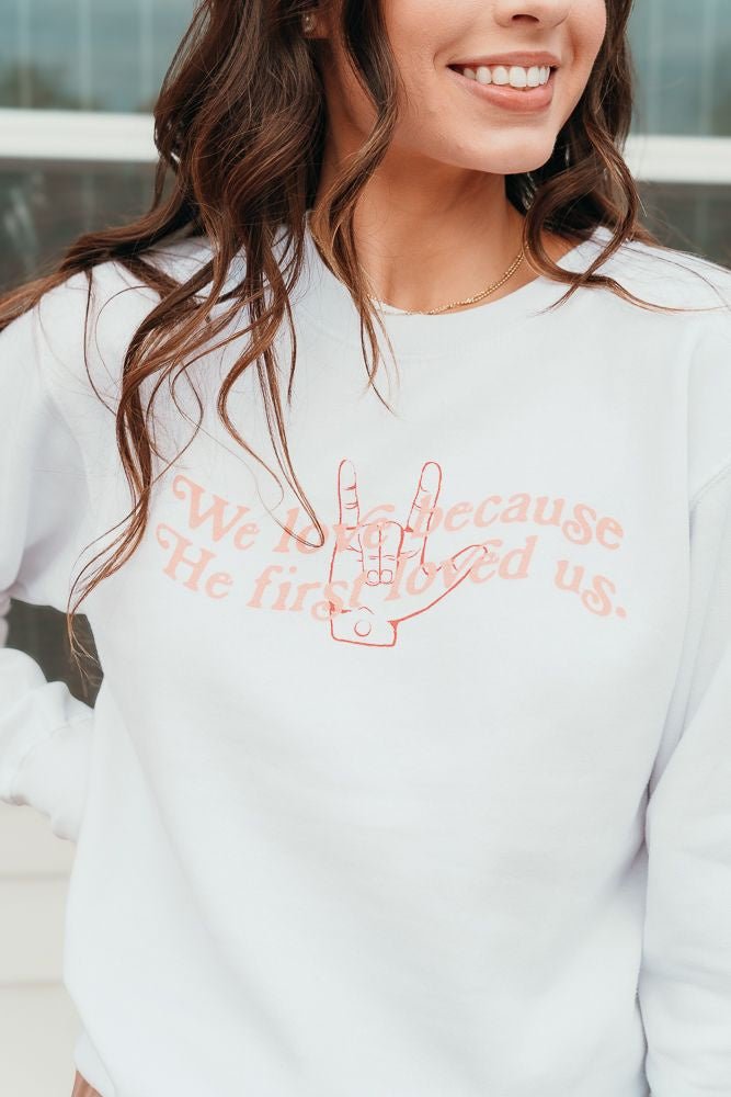 White Jesus Loves You Crewneck Sweatshirt - Southern Soule Designs