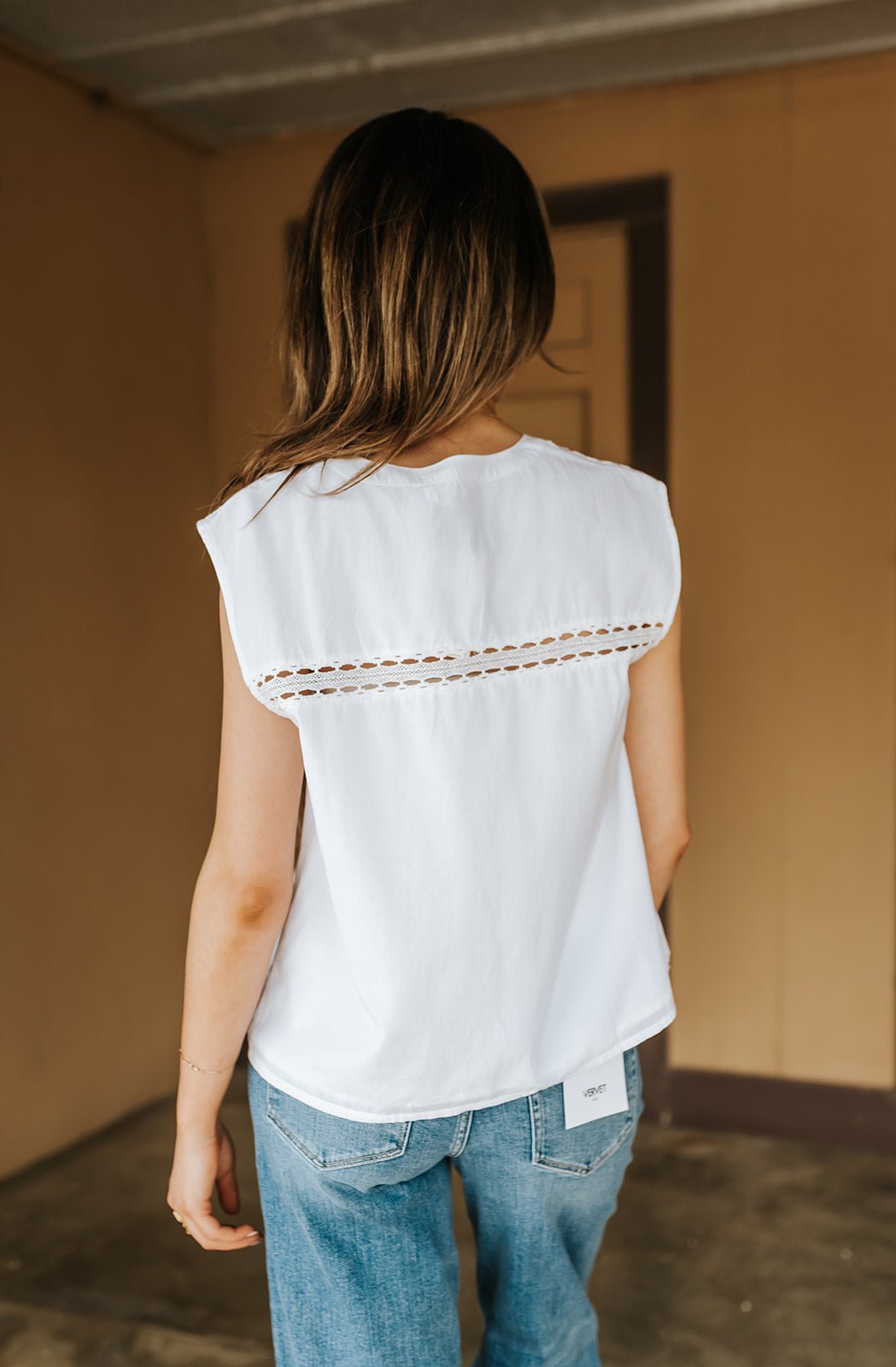 White Lace Sleeveless Top VCR11647 - Southern Soule Designs