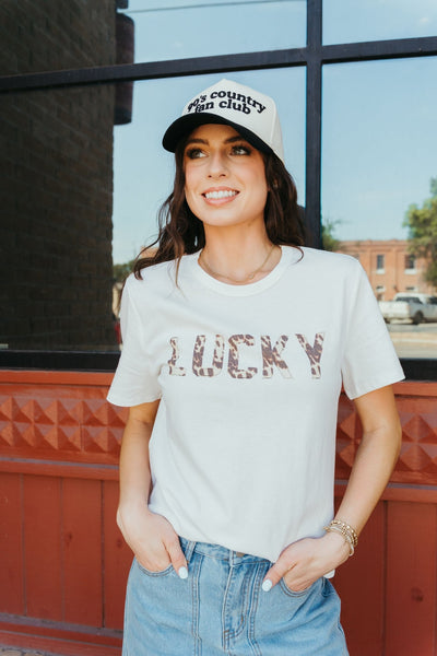 White Lucky Short Sleeve T-Shirt TBT13828 - Southern Soule Designs