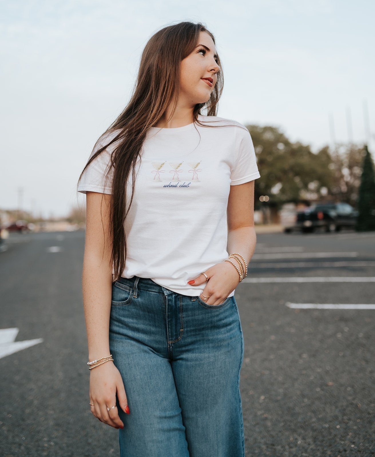 White Martini Baby Tee - Southern Soule Designs