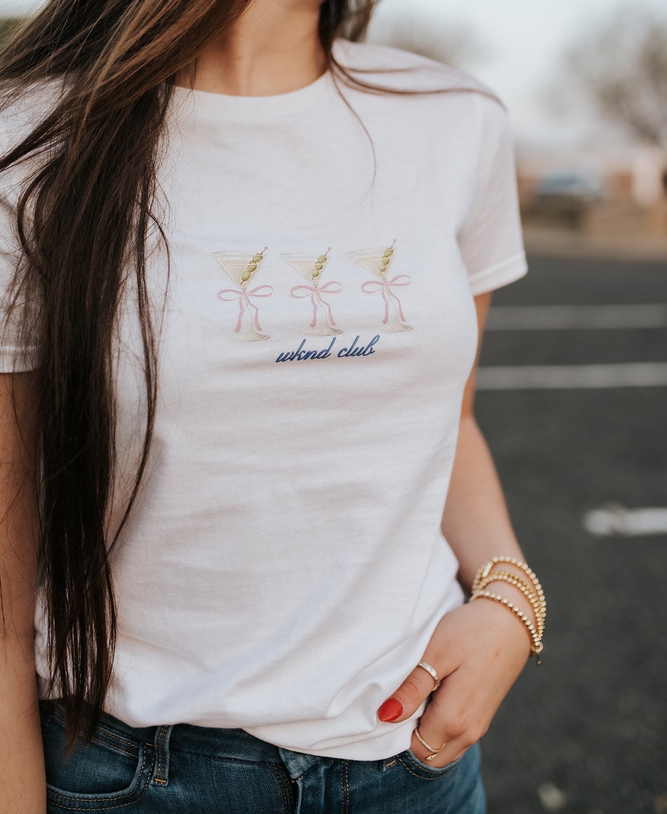 White Martini Baby Tee - Southern Soule Designs