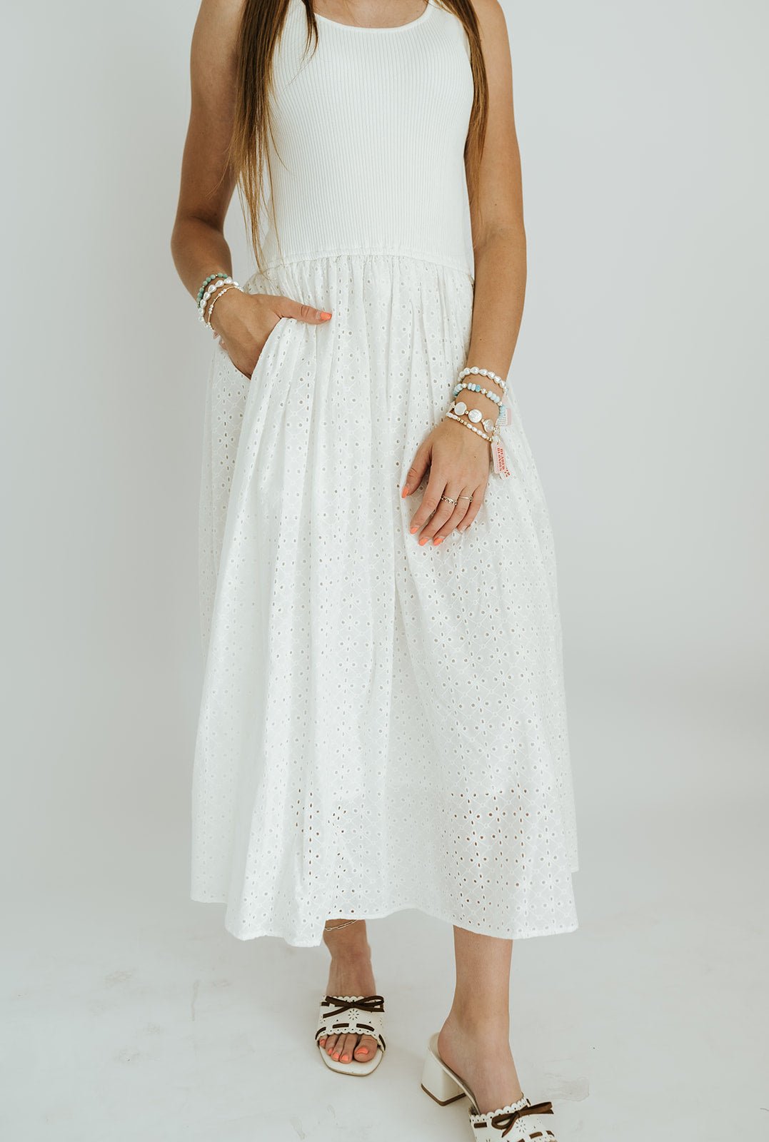 White Maxi Dress EL50217 - Southern Soule Designs
