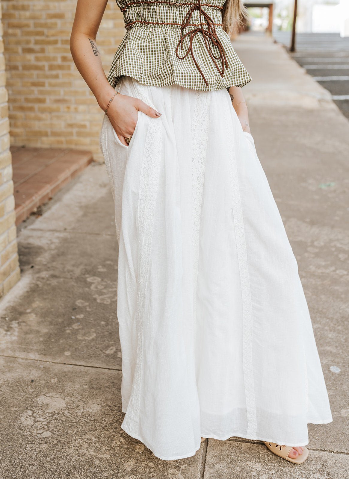 White Maxi Skirt WL4420 - Southern Soule Designs