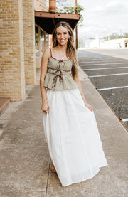 White Maxi Skirt WL4420 - Southern Soule Designs
