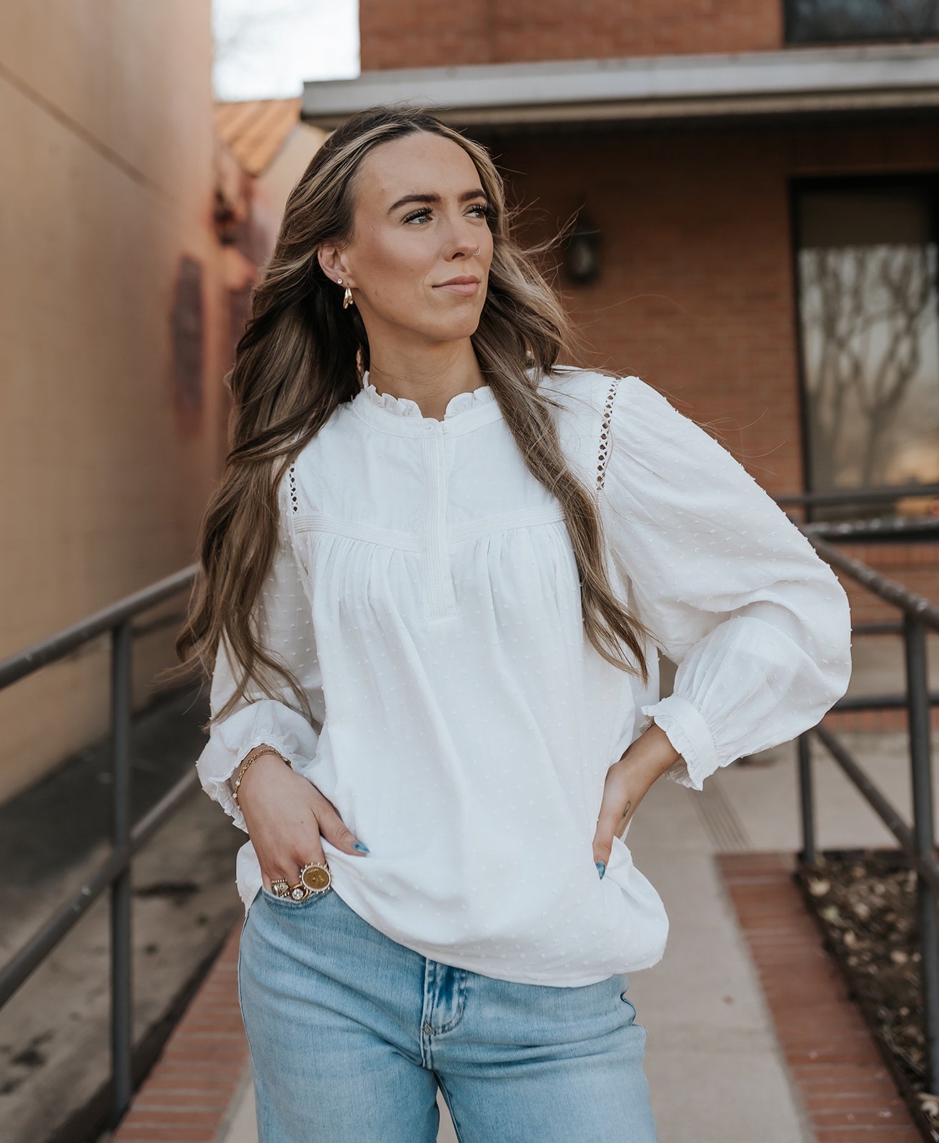 White Naida Blouse - Southern Soule Designs