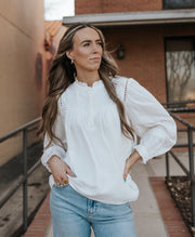 White Naida Blouse - Southern Soule Designs