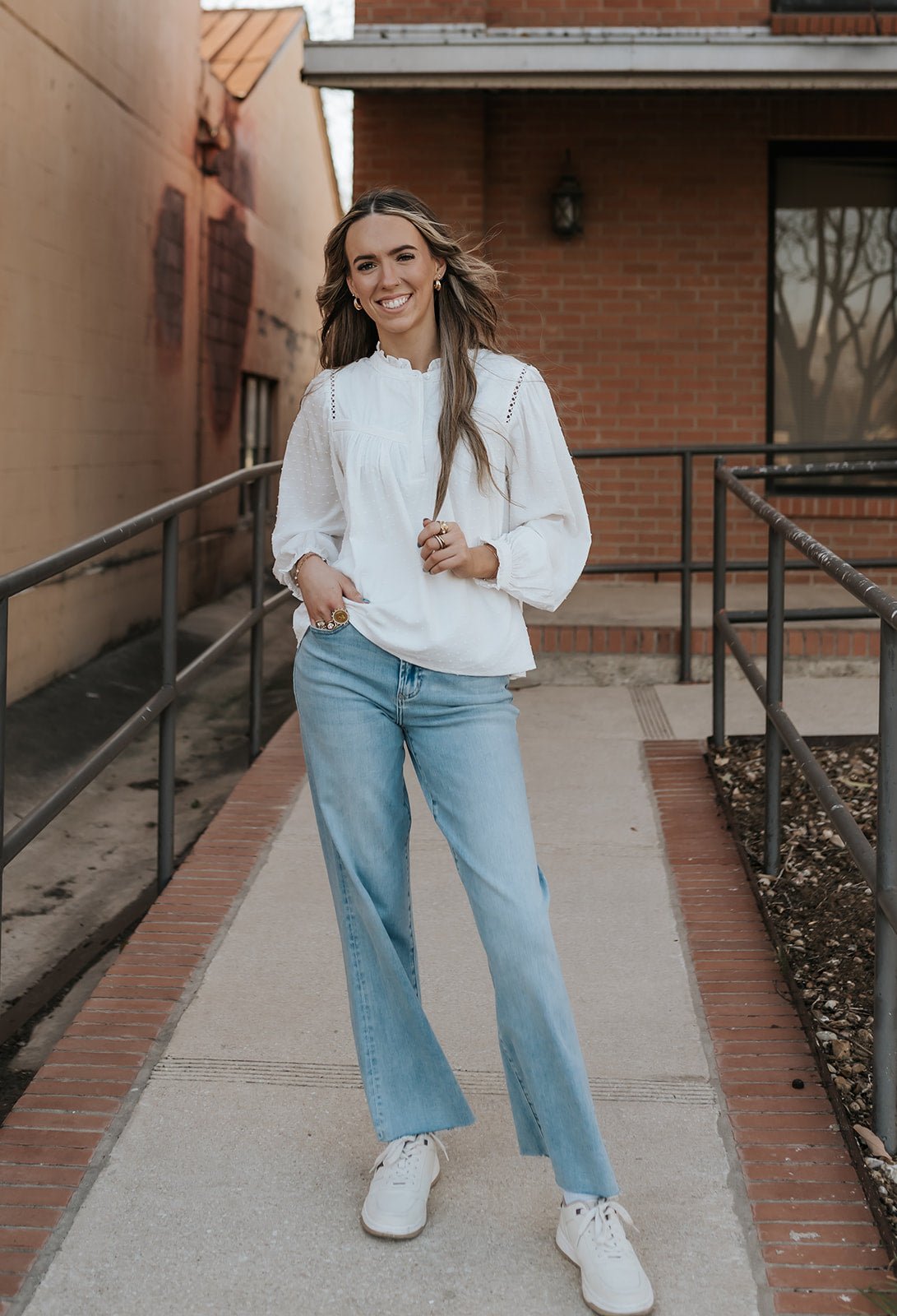 White Naida Blouse - Southern Soule Designs