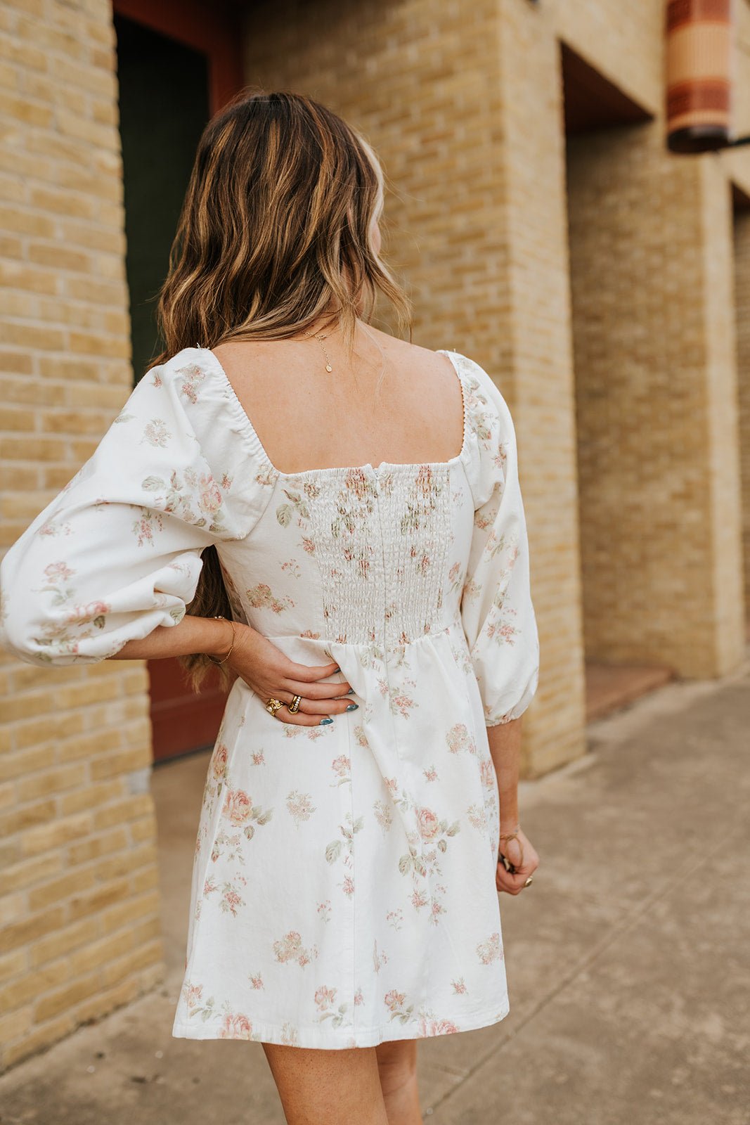 White Princess Line Puff Sleeve Dress S25662 - Southern Soule Designs