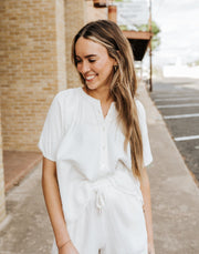 White Short Sleeve V - Neck DGC11641 - Southern Soule Designs