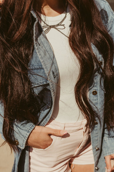 White Sleeveless Bodysuit MT9737 - Southern Soule Designs