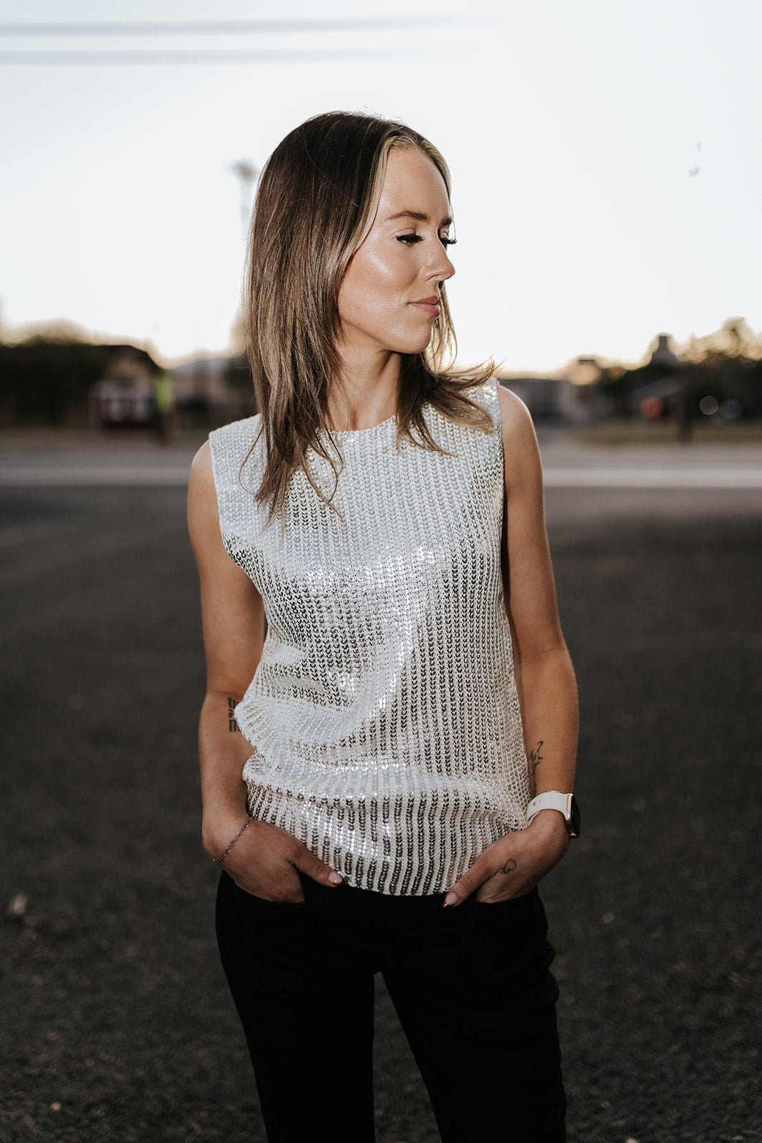 White Sleeveless Sweater SWF11340 - Southern Soule Designs