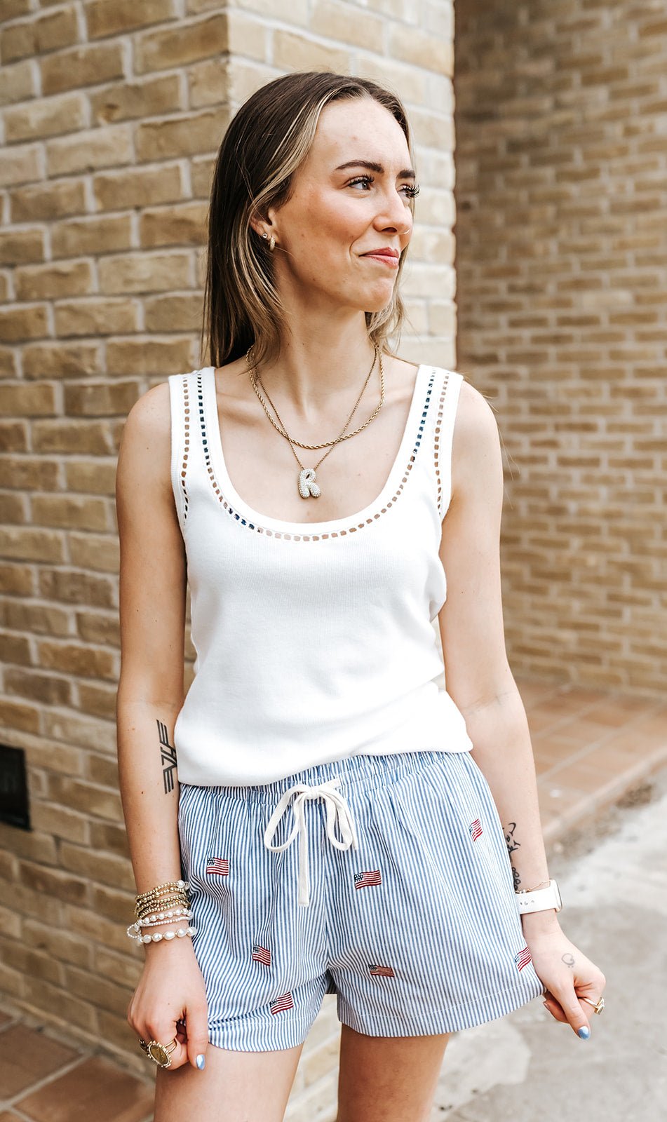 White Sloane Scoop Neck Tank - Southern Soule Designs