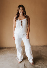 White Spaghetti Strap Top DGE11666 - Southern Soule Designs