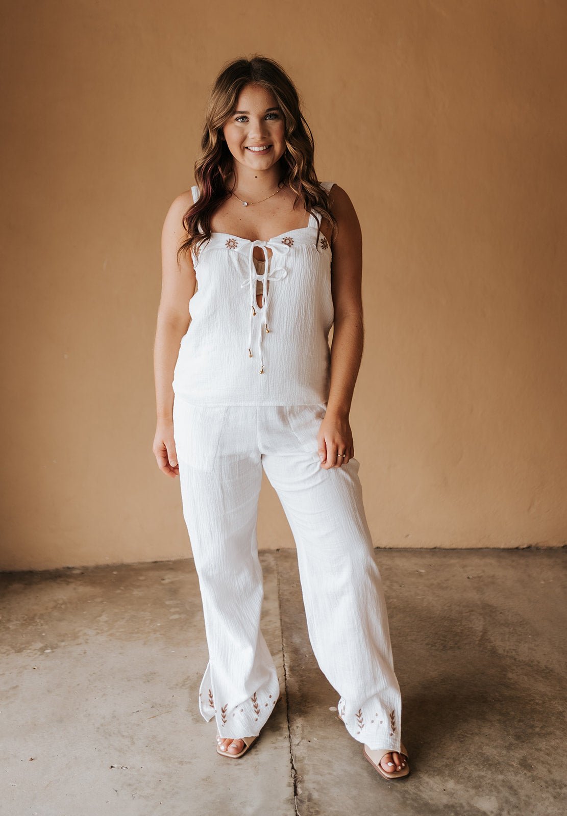 White Spaghetti Strap Top DGE11666 - Southern Soule Designs