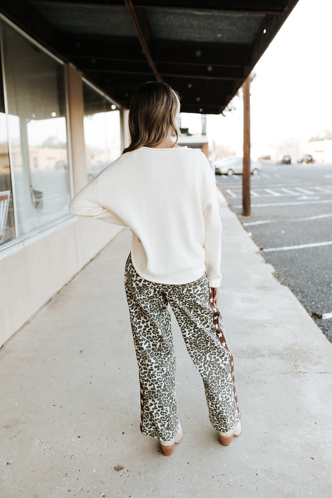 White Star Leopard Printed Striped Pants VP72572 - WS - Southern Soule Designs