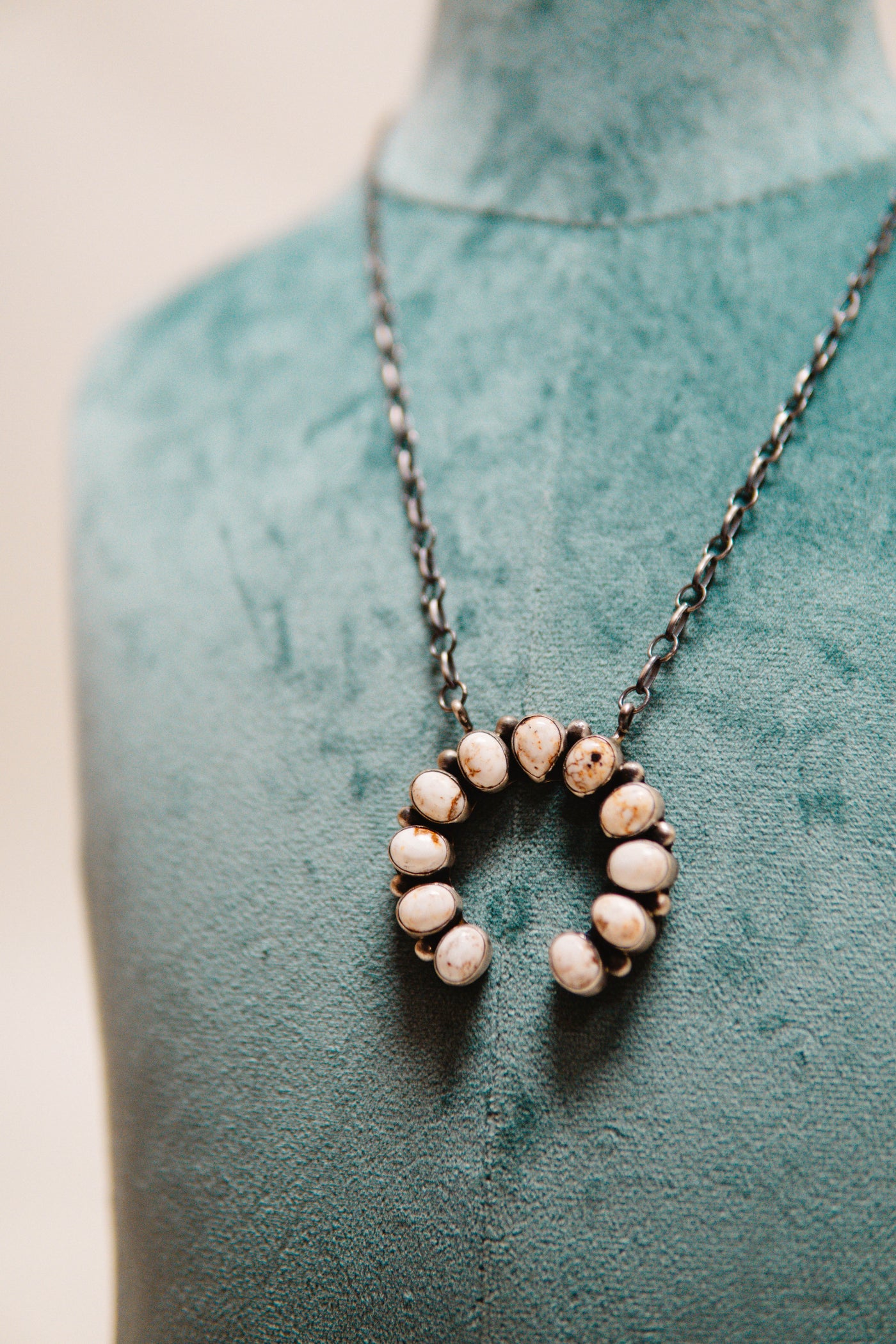 White Buffalo Horseshoe Necklace