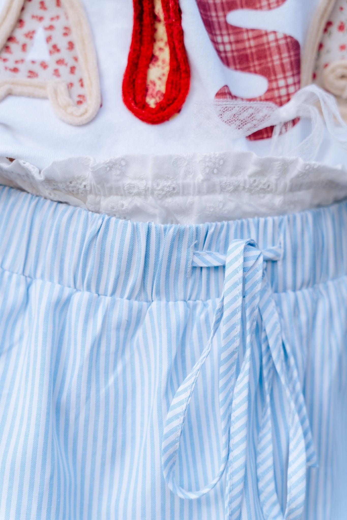 White/Light Blue Stripe Mini Skirt SS2851 - Southern Soule Designs