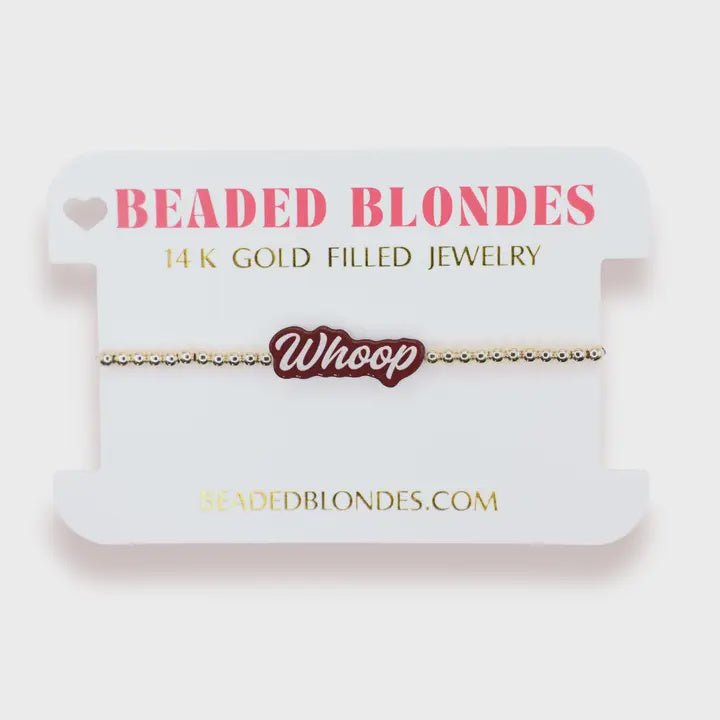 Whoop Word Bracelet On Gold - Southern Soule Designs