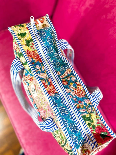 Wildflower Patch Large Quilted Zipper Tote Bag - Southern Soule Designs