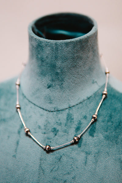Silver Strand/Pearl Necklace