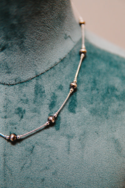Silver Strand/Pearl Necklace