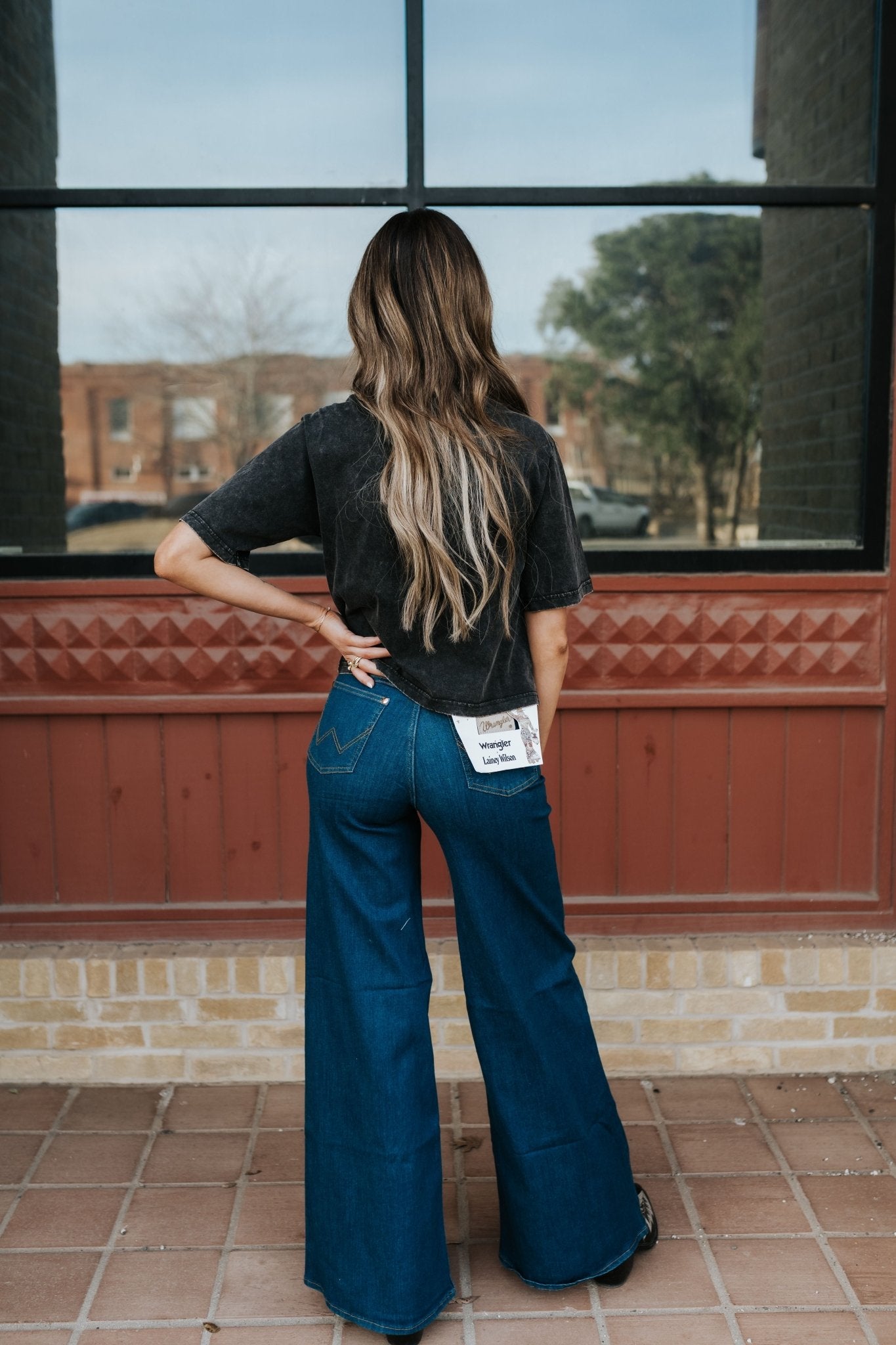 Women's Wrangler x Lainey Wilson Cheeky Wide Leg Jean Wrangler Blue 112373604 - Southern Soule Designs