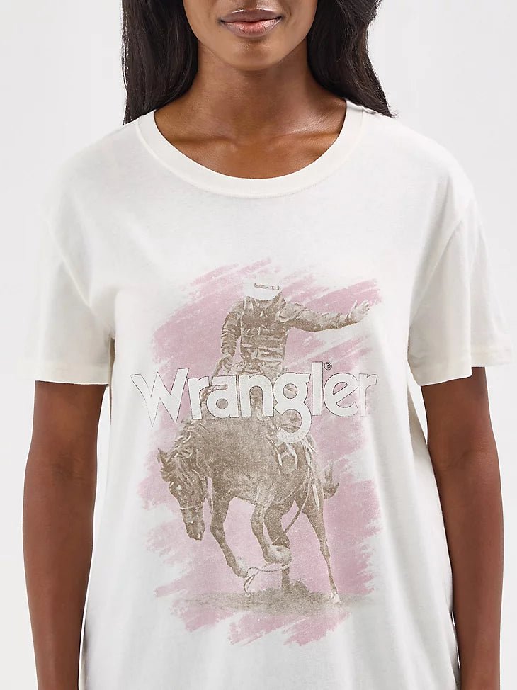 Wrangler 112350116 WMS Cream Cowboy Tee - Southern Soule Designs