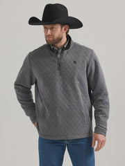 Wrangler 112352749 Charcoal George Strait Quarter - Zip Quilted Pullover Charcoal - Southern Soule Designs
