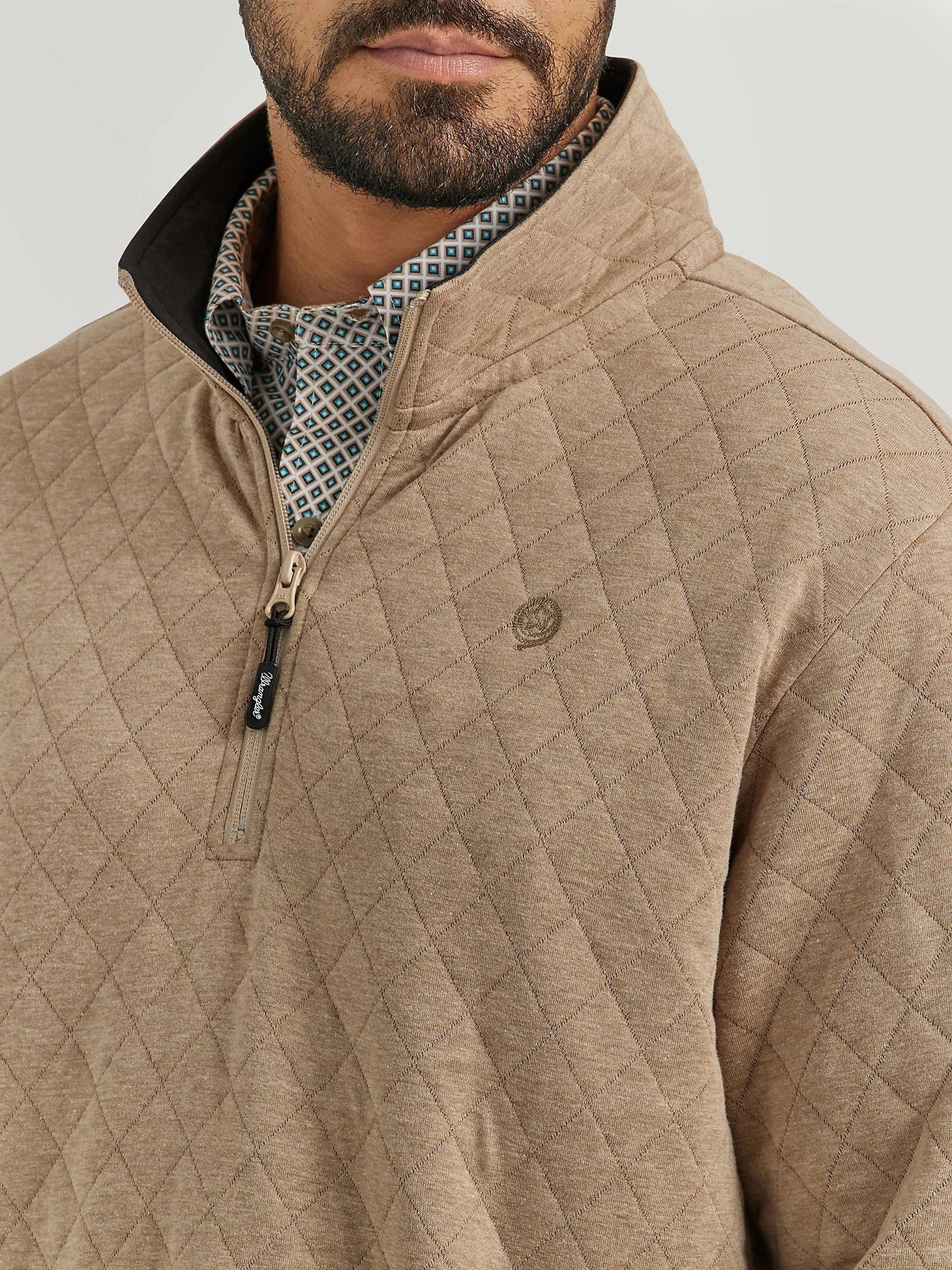 Wrangler 112352750 Taupe George Strait Quarter - Zip Quilted Pullover - Southern Soule Designs