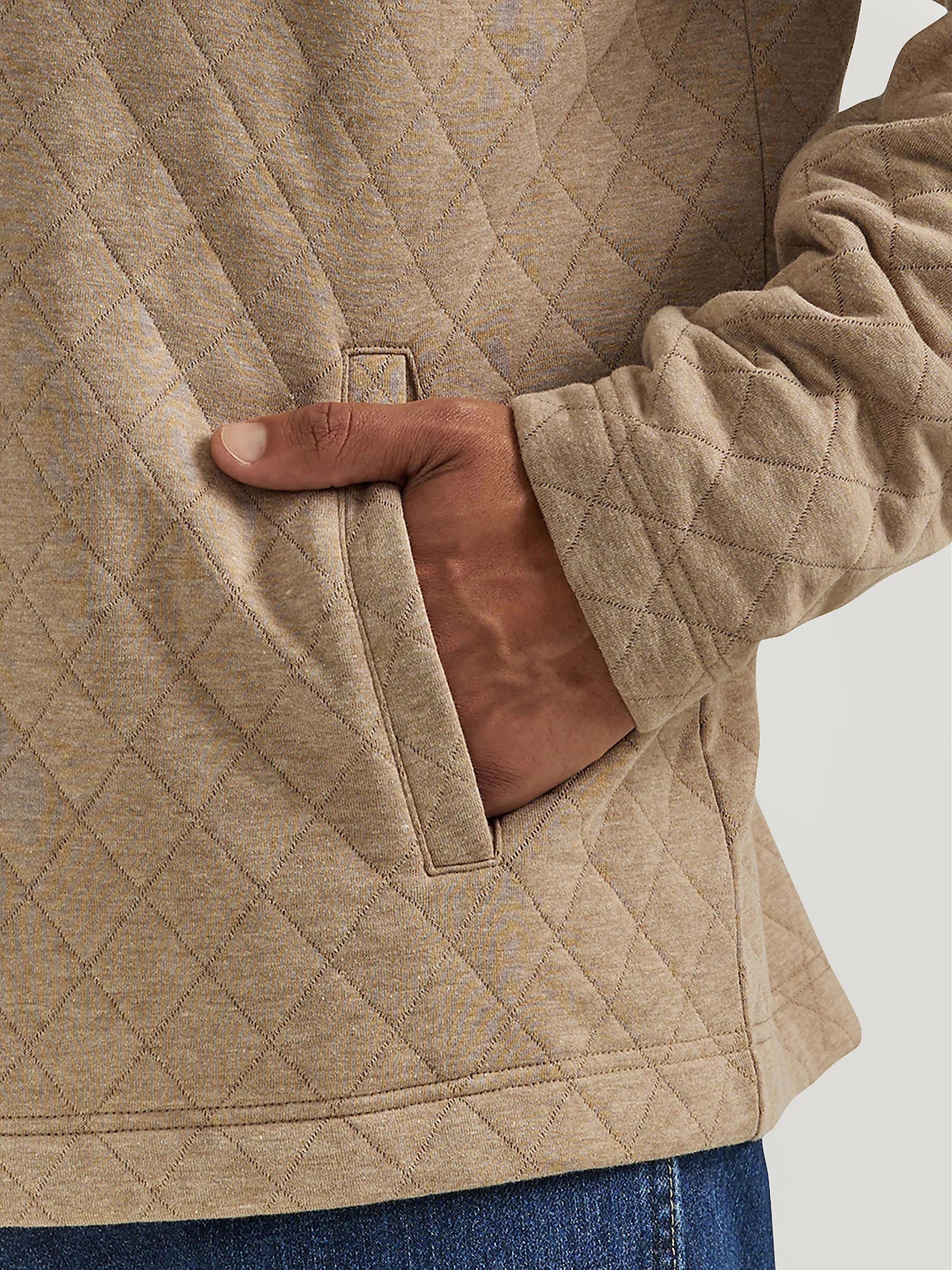 Wrangler 112352750 Taupe George Strait Quarter - Zip Quilted Pullover - Southern Soule Designs