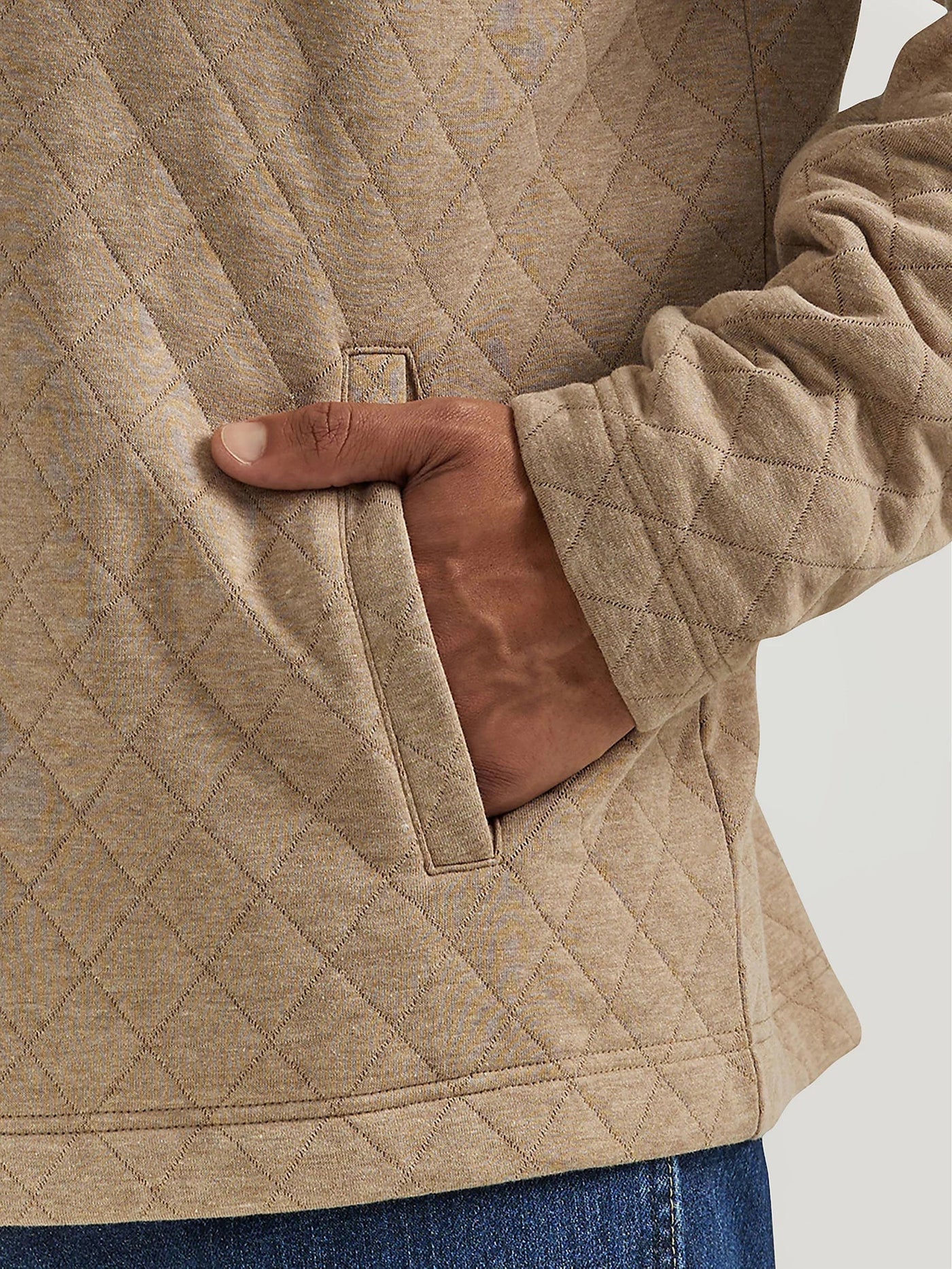 Wrangler 112352750 Taupe George Strait Quarter - Zip Quilted Pullover - Southern Soule Designs