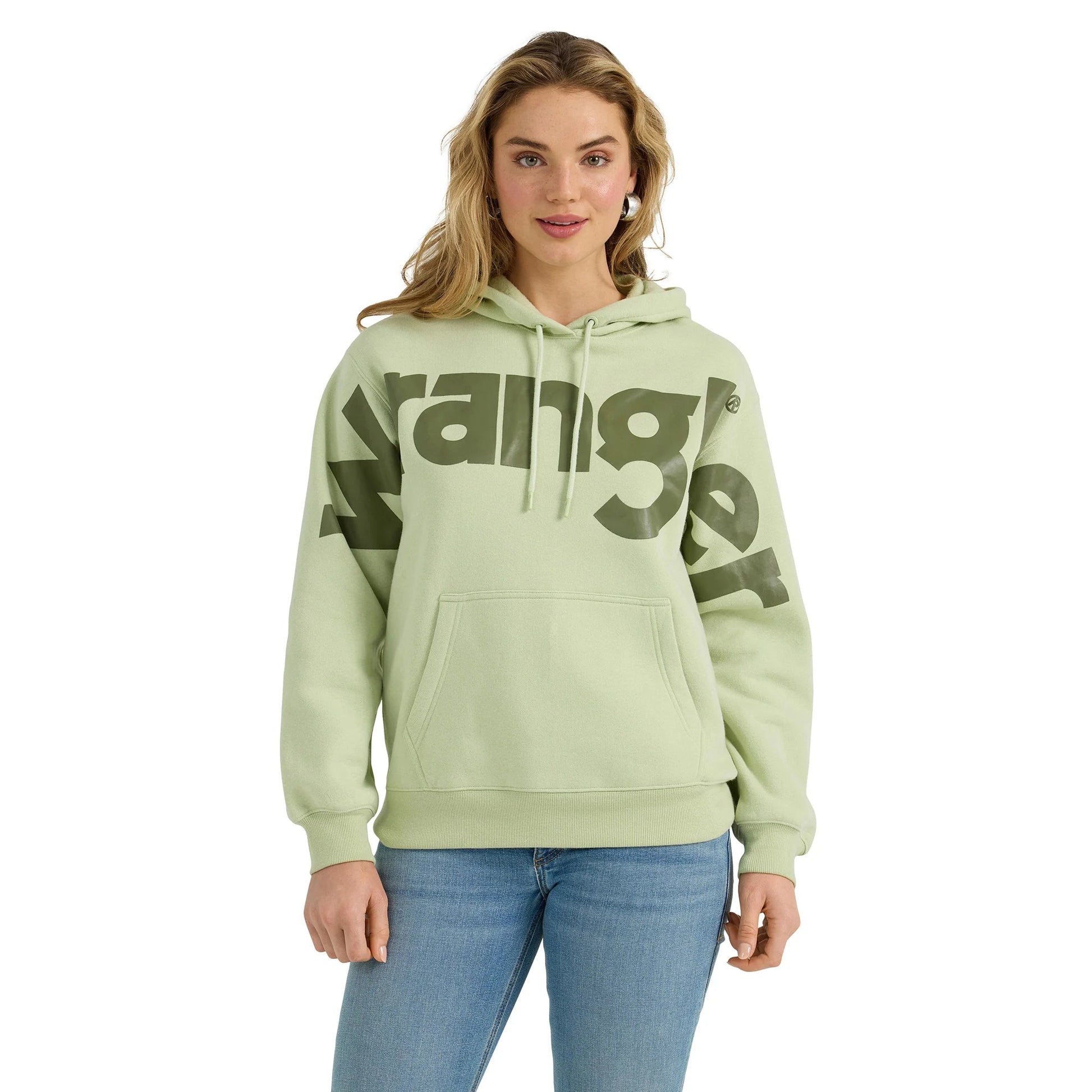 Wrangler Bold Logo Hoodie Green 112361182 - Southern Soule Designs