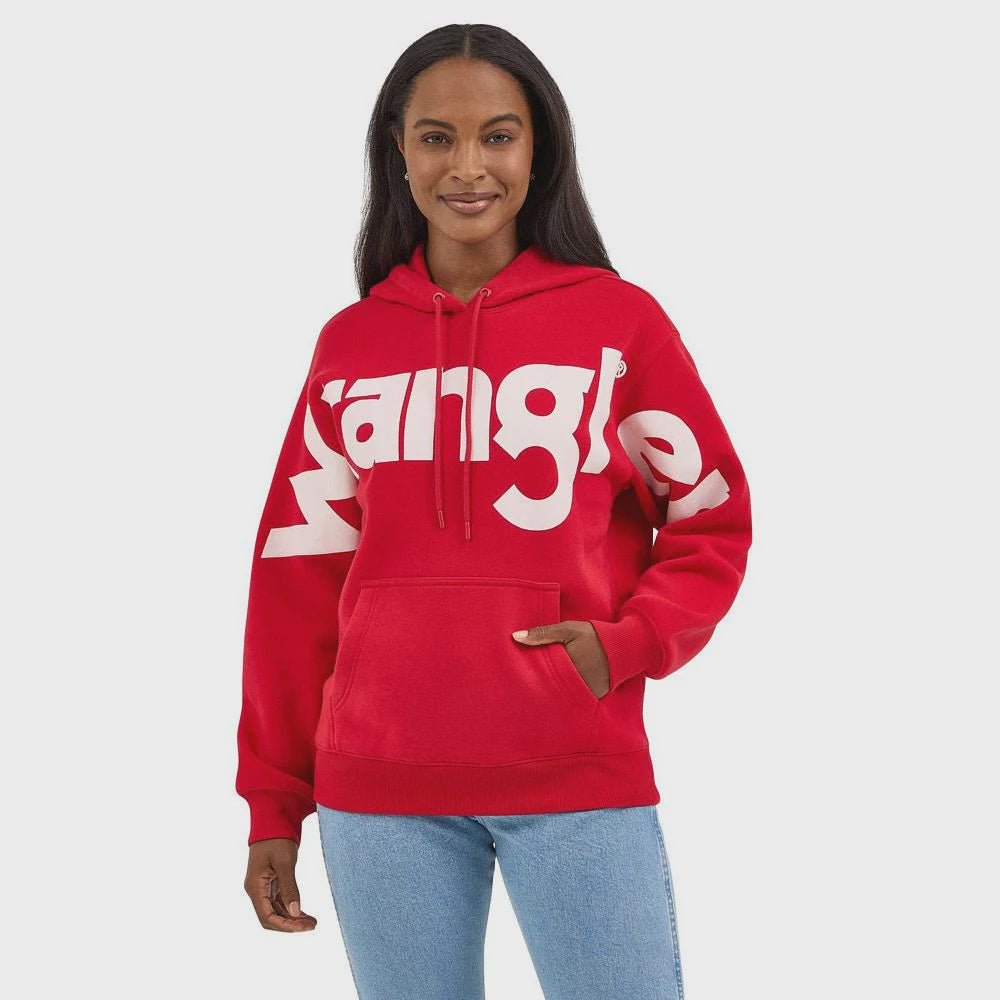 Wrangler Bold Logo Hoodie Red 112371605 - Southern Soule Designs