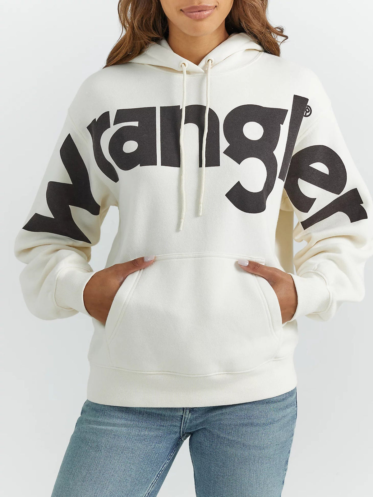 Wrangler Bold Logo Hoodie White 112353129 - Southern Soule Designs