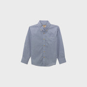 Wrangler Boy's Classic Button - Down Print Shirt Dusty Blue 112369452 - Southern Soule Designs