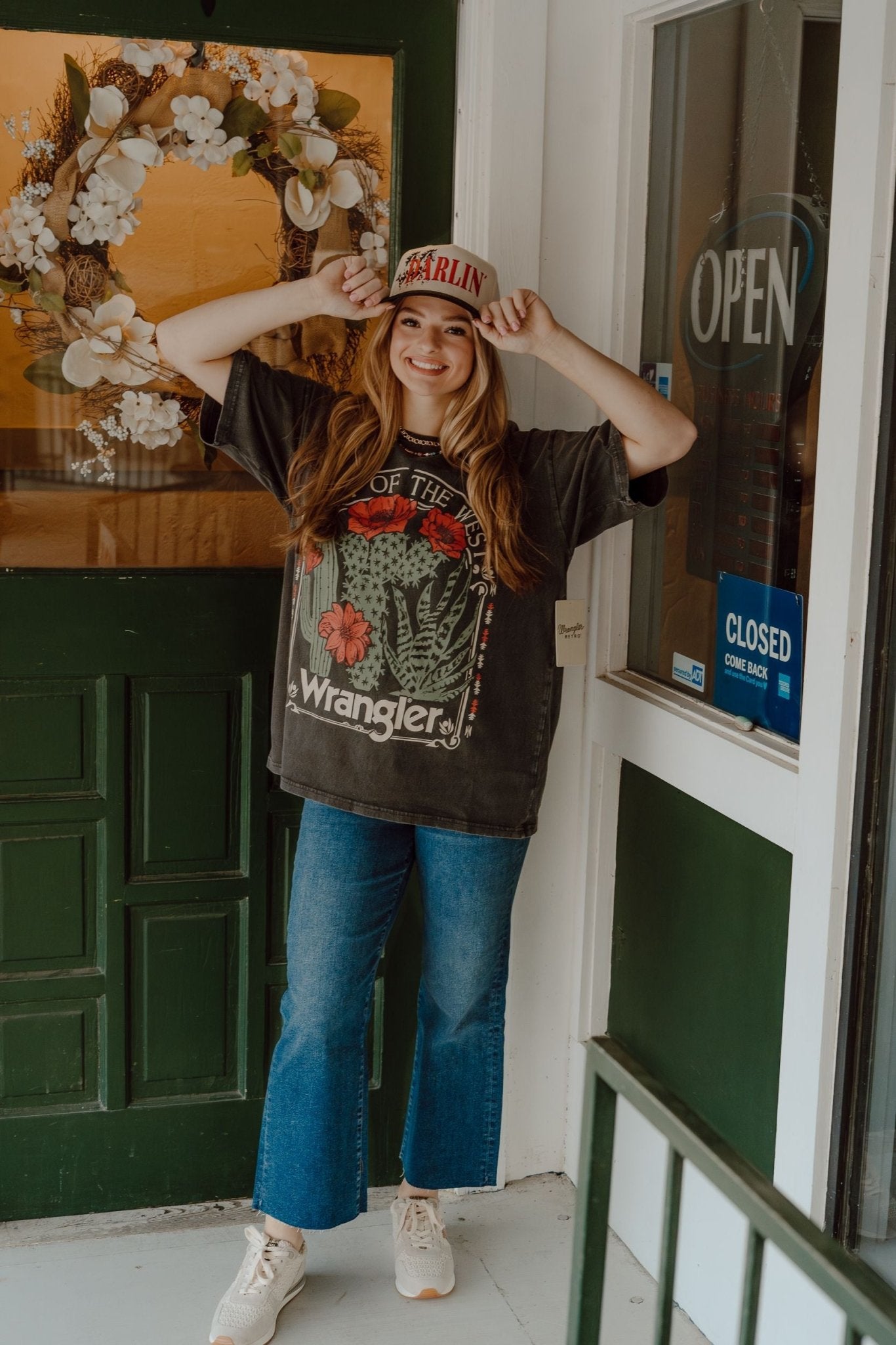 Wrangler Cactus Flowers Oversized Tee 112354382 - Southern Soule Designs