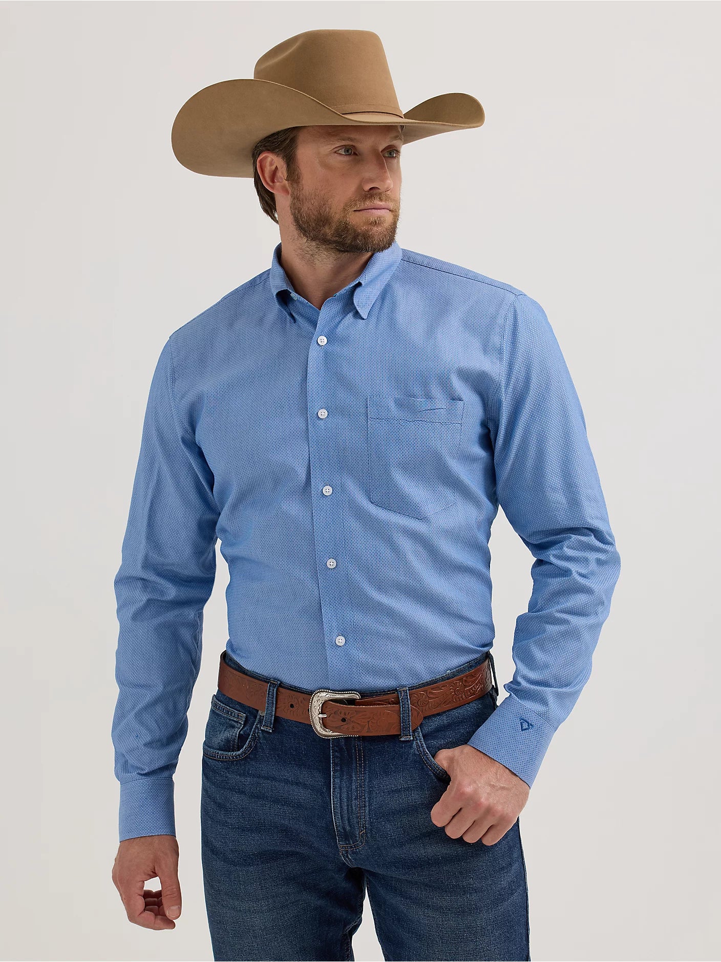 Wrangler Cody Johnson Long Sleeve Shirt Blue Diamonds 112357668 - Southern Soule Designs
