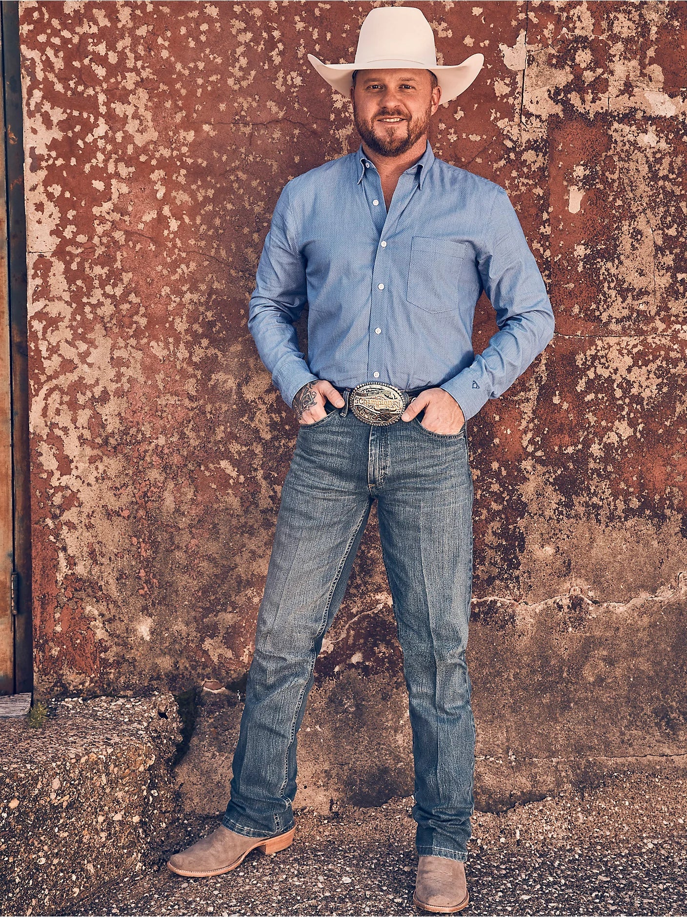 Wrangler Cody Johnson Long Sleeve Shirt Blue Diamonds 112357668 - Southern Soule Designs