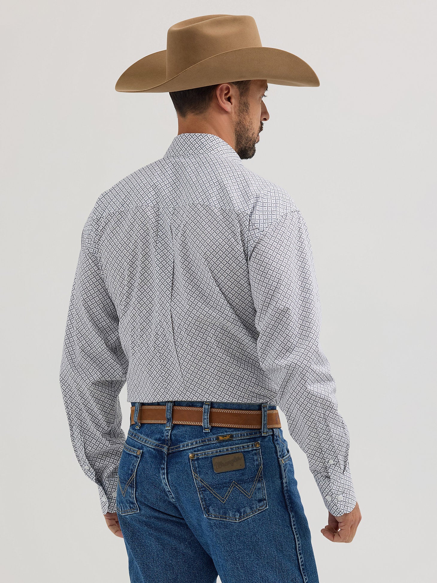 Wrangler George Strait Long Sleeve Bars White 112356599 - Southern Soule Designs